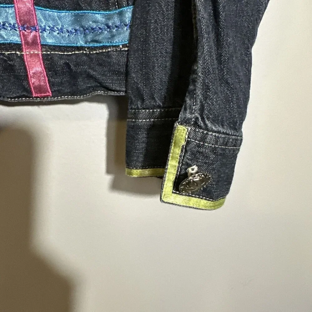 Marsh Landing‎ Denim Wmn's Med Jacket Jean With Embellished Designs Vintage